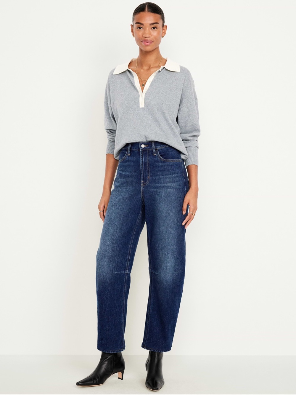 Old Navy Women’s Dark Wash High-Rise Barrel Jeans, Size 16, NWOT